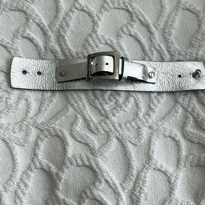 Silver leather buckle wrist bracelet - never worn